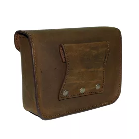 Fekvő barna bőr övtáska 14 cm