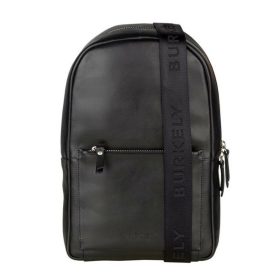   Burkely Suburb Seth fekete bőr hátizsák, tablet tartóval 35 x 21 cm 9,7"