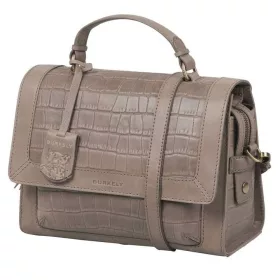   Burkely Croco Cassy, drapp női bőr válltáska, kézitáska