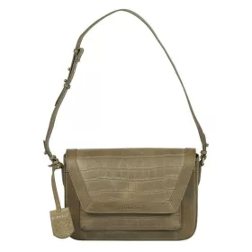   Burkely Croco Cassy, khaki női bőr válltáska, kézitáska