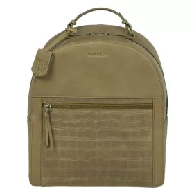 Burkely Croco Cassy, khaki női bőr hátizsák