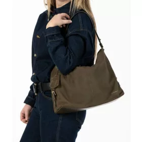 Burkely Soul Sam zöld színű női bőr válltáska