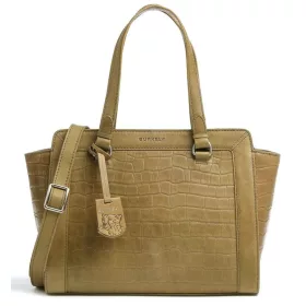  Burkely Icon Ivy barna kroko mintás női bőr válltáska, kézitáska
