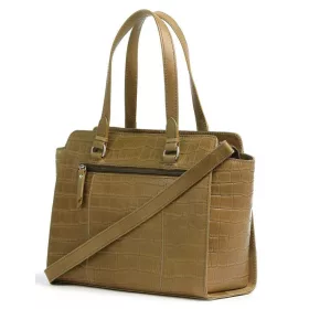   Burkely Icon Ivy barna kroko mintás női bőr válltáska, kézitáska