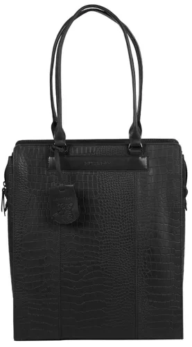 Burkely Casual Carly fekete válltáska, shopper laptoptartóval 14''