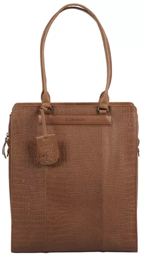 Burkely Casual Carly konyakbarna válltáska, shopper laptoptartóval 14''