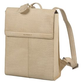   Burkely Casual Carly bézs színű bőr hátizsák, laptop tartóval 14"