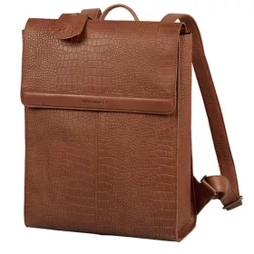   Burkely Casual Carly konyakbarna bőr hátizsák, laptop tartóval 14"