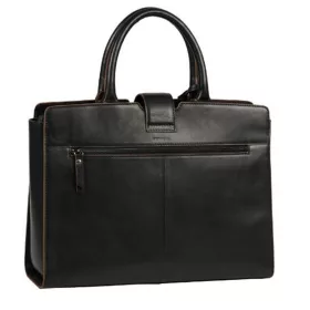   Burkely fekete női bőr latoptartós kézitáska 14" 36,5 x 23 x 10 cm