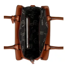   Burkely konyak női bőr kézitáska, tablettartóval 25 x 17 x 6 cm