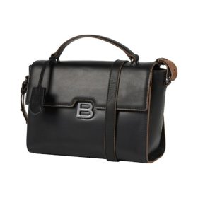   BURKELY MODEST MEGHAN fekete női bőr válltáska, kézitáska 26 x 18 x 7 cm