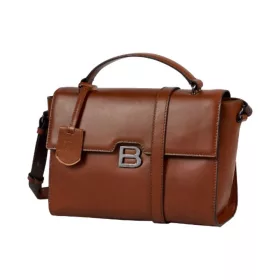   BURKELY MODEST MEGHAN barna női bőr válltáska, kézitáska 26 x 18 x 7 cm