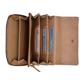   Burkely Just Jolie taupe színű, női, bőr pénztárca, RFID védelemmel