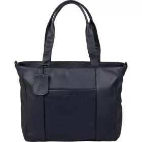   Burkely Just Jolie sötétkék női bőr válltáska,  laptoptartóval 45 x 30 cm