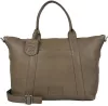 Burkely Soft Skylar taupe, női bőr válltáska, laptoptáska 15,6"