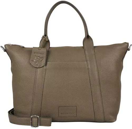 Burkely Soft Skylar taupe, női bőr válltáska, laptoptáska 15,6"