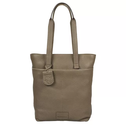 Burkely SOFT SKYLAR női bőr taupe színű hátizsák, shopper, laptoptáska 14"