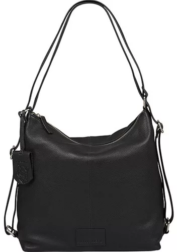 Burkely Soft Skylar fekete női bőr válltáska, hátizsák 31 × 31 cm