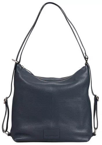Burkely Soft Skylar sötétkék női bőr válltáska, hátizsák 31 × 31 cm