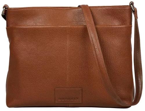 Burkely Soft Skylar gesztenyebarna női bőr oldaltáska, crossbody 31 x 26 x 10,5 cm
