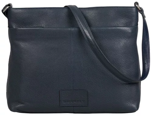 Burkely Soft Skylar sötétkék színű női bőr oldaltáska, crossbody 31 x 26 x 10,5 cm
