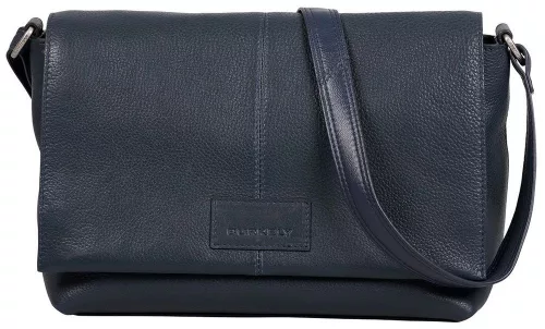 Burkely Soft Skylar sötétkék női bőr oldaltáska, crossbody 24 x 19,5 x 12 cm