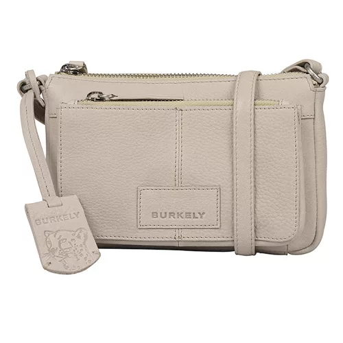 Burkely Soft Skylar Minibag bézs-szürke női bőr kézitáska, vállpánttal 20 × 6 × 13 cm
