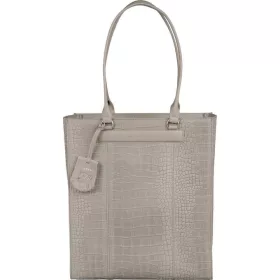   Burkely Casual Cayla világosszürke női bőr laptoptartós válltáska, shopper 14"