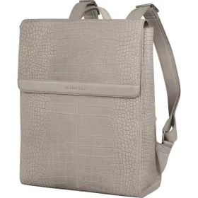   Burkely Casual Cayla világosszürke női bőr hátizsák, laptoptáska 14"