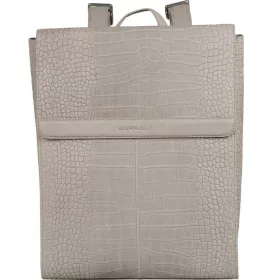   Burkely Casual Cayla világosszürke női bőr hátizsák, laptoptáska 14"