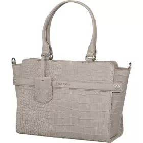  Burkely Casual Cayla világosszürke női bőr kézitáska 38 x 23 cm