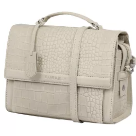   Burkely Casual Cayla törtfehér fedeles női bőr kézitáska, vállpánttal 25 x 19 cm