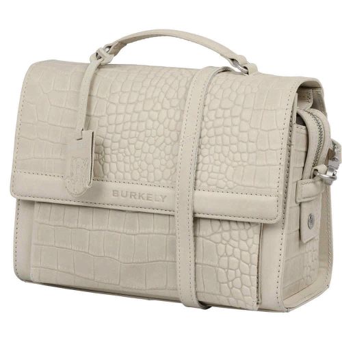Burkely Casual Cayla törtfehér fedeles női bőr kézitáska, vállpánttal 25 x 19 cm