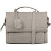 Burkely Casual Cayla világosszürke fedeles női bőr kézitáska, vállpánttal 25 x 19 cm