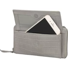   Burkely Casual Cayla világosszürke női bőr mini válltáska, mobiltartó 20 x 11 cm