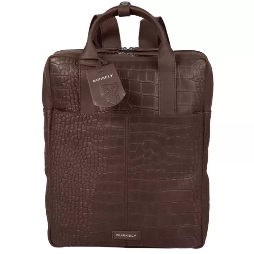 Burkely Cool Colbie sötétbarna kroko bőr hátizsák, laptop tartóval 14"