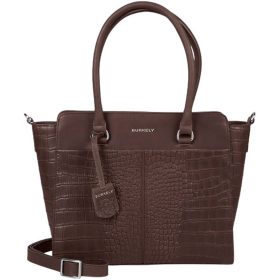   Burkely Cool Colbie sötétbarna kroko bőr válltáska 30 x 25 cm