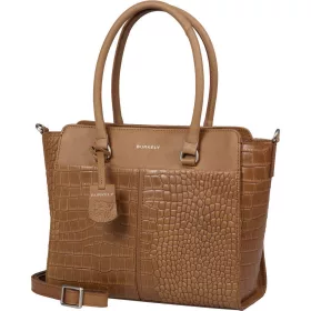   Burkely Cool Colbie konyakbarna kroko bőr válltáska 30 x 25 cm