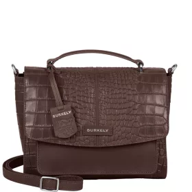   Burkely Cool Colbie barna kroko bőr kézitáska, vállpánttal 25 x 19 cm