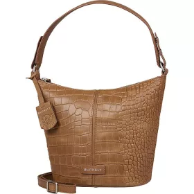   Burkely Cool Colbie konyakbarna kroko női bőr válltáska, kézitáska 27 x 20 cm