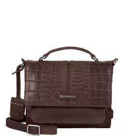   Burkely Cool Colbie barna kroko bőr kézitáska, vállpánttal 20 x 15 cm