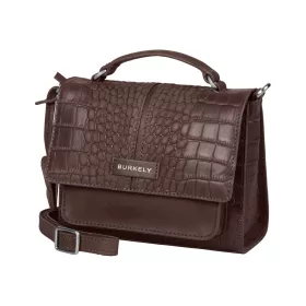   Burkely Cool Colbie barna kroko bőr kézitáska, vállpánttal 20 x 15 cm