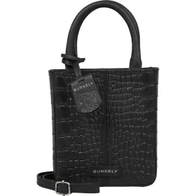   Burkely Cool Colbie fekete kroko női bőr kézitáska, vállpánttal  18 x 15 cm