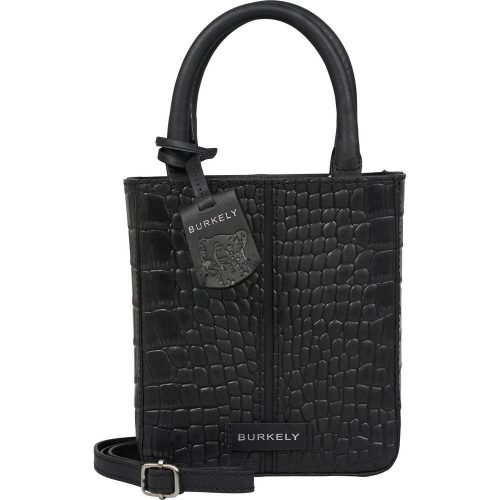 Burkely Cool Colbie fekete kroko női bőr kézitáska, vállpánttal  18 x 15 cm