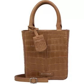   Burkely Cool Colbie konyakbarna kroko női bőr kézitáska, vállpánttal  18 x 15 cm
