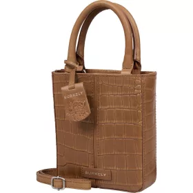   Burkely Cool Colbie konyakbarna kroko női bőr kézitáska, vállpánttal  18 x 15 cm