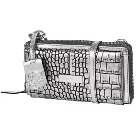   Burkely Cool Colbie ezüst kroko női bőr mobiltartó pénztárca, vállpánttal  20 x 11 cm