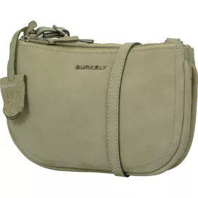   Burkely Still Selene halványzöld nubuk dupla zsebes női bőr válltáska 25 x 16 cm