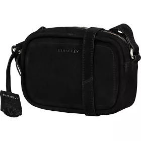   Burkely Still Selene fekete nubuk női bőr válltáska 20 x 13,5 cm