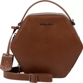 Burkely Nocturnal barna hexagon női bőr válltáska